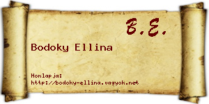 Bodoky Ellina névjegykártya